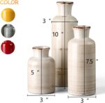 Small White Ceramic Vase Set,Rustic Flower Vases for Home Décor,Flower Vase,Farmhouse Country Décor,Living Room Centerpiece Table Decorations,Shelf & Mantel Decor - Image 2
