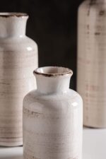 Small White Ceramic Vase Set,Rustic Flower Vases for Home Décor,Flower Vase,Farmhouse Country Décor,Living Room Centerpiece Table Decorations,Shelf & Mantel Decor - Image 3