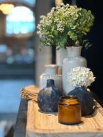 Small White Ceramic Vase Set,Rustic Flower Vases for Home Décor,Flower Vase,Farmhouse Country Décor,Living Room Centerpiece Table Decorations,Shelf & Mantel Decor - Image 4