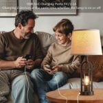 Black Table Lamps for Living Room Set of 2 - Farmhouse Lamps for Night Stands with USB A+C, Bedside Lamps for Bedroom, 24'' Industrial Lamp for Living Room End Tables - Image 3