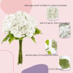 21In White Artificial Hydrangea Flowers 5 Pcs Fake Hydrangea Silk Flowers for Wedding Centerpieces Bouquets DIY Floral Decor Home Decoration with Stems - Image 3