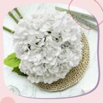 21In White Artificial Hydrangea Flowers 5 Pcs Fake Hydrangea Silk Flowers for Wedding Centerpieces Bouquets DIY Floral Decor Home Decoration with Stems - Image 4