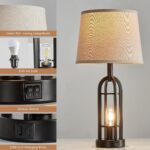 Black Table Lamps for Living Room Set of 2 - Farmhouse Lamps for Night Stands with USB A+C, Bedside Lamps for Bedroom, 24'' Industrial Lamp for Living Room End Tables - Image 5