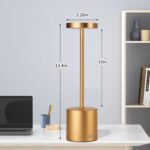 4pcs Cordless Table Lamp Rechargeable,Portable LED Table Light,5000mAh Battery Operated Desk Lamp,3 Color Temperature Stepless Dimming (Classical Gold, 4) - Image 5