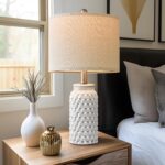 20.5" White Modern Ceramic Bedside Lamp Set of 2 for Bedroom Decor Farmhouse Table Lamp for Living Room Office Dorm - Image 6