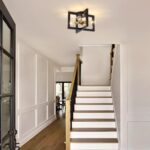 4-Light Geometric Semi Flush Mount Ceiling Lights, Modern Industrial Black and Gold Light Fixture, Ceiling Lamp for Kitchen Island, Dining Room, Hallway, Bedroom, Laundry Room Lights, UL Listed - Image 6
