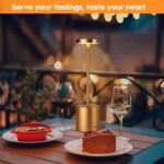 4pcs Cordless Table Lamp Rechargeable,Portable LED Table Light,5000mAh Battery Operated Desk Lamp,3 Color Temperature Stepless Dimming (Classical Gold, 4) - Image 7