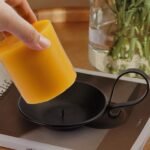 Matte Black Iron Pillar Candle Holder, with Handle, Simple Industrial Style ，Table Centerpiece Decoration，with Safety Spike - Image 3