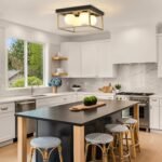 Farmhouse Ceiling Light, 12.6” Square Light Fixtures Ceiling Mount Black and Gold Hallway Light Fixtures, Flush Mount Ceiling Lights for Living Dining Room Bedroom, 4 * G9 Base - Image 2