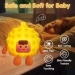 Cute Night Light, Silicone Adjustable Nursery Night Light with 3 Levels Dimmable Brightness Baby Rechargeable Touch Lamps for Cute Gifts, Kids Sleeping, Office Desk Decor - Image 2