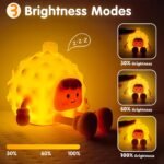 Cute Night Light, Silicone Adjustable Nursery Night Light with 3 Levels Dimmable Brightness Baby Rechargeable Touch Lamps for Cute Gifts, Kids Sleeping, Office Desk Decor - Image 3