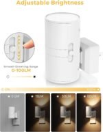 LED Night Light Plug in, Night Lights Plug into Wall, Light Sensor, 0-100LM, Soft White 3000K, Dimmable Night Light, Modern Nightlight for Hallway Bedroom Stairway, 2 Pack - Image 3