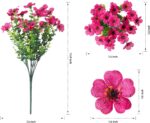 Artificial Flowers for Outdoor Indoor Garden Home Decoration, Faux Flower Daisy with Eucalyptus Leaves Fake Plants Greenery Boxwood Porch Patio, 12 Bundles - Image 4