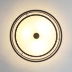 Semi Flush Mount Ceiling Light Fixture, Modern Light Fixtures Ceiling Mount with Fabric Shade, 3-Light Double Drum Lighting Fixtures Close to Ceiling Light for Bedroom (Black) - Image 7