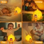 Cute Night Light, Silicone Adjustable Nursery Night Light with 3 Levels Dimmable Brightness Baby Rechargeable Touch Lamps for Cute Gifts, Kids Sleeping, Office Desk Decor - Image 7