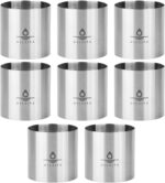 8 Pcs Seamless Mousse Cake Ring Molds, 2 Inch Food Ring Molds, Cake Cutter for Baking, Stainless Steel Round Cooking Rings, Small Size Dessert Mold for Cake and Pastry