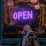 LED Open Sign for Business, 30"x10" Dimmable Brightness Large Electric Light Up Sign, Hanging Installation for Store, Bar, Pub, Hotel, Restaurant, Salon, Red and Blue