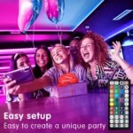 Led Lights for Bedroom 100ft (2 Rolls of 50ft) Music Sync Color Changing Strip Lights with Remote and App Control RGB Strip, for Room Home Party Decoration - Image 2