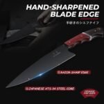 Kitchen Knife Set with Bag - 6 PCS Chef Knife Set - Cleaver, Boning, Fillet, Santoku, Kitchent Utility Knife, Chef Knife with Full Tang Wooden Handle, Butcher Knife Set for Men, Ideal Gift - Image 2