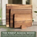 Cutting Board Set (15.75 x 12/13 x 9.5/10 x 7 in) out of Solid Acacia Wood - 0,8 in Thick Cutting Boards for Kitchen - Wood Cutting Boards - Wooden Chopping Boards for Kitchen - Image 2