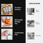 Cheese Grater with Garlic Crusher- Box Grater Vegetable Shredder with 3 Stainless Steel Blades - Graters for Kitchen- Cheese Graters with Handle - Garlic Mincer Tool and Vegetable Peeler - Image 2