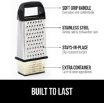 GORILLA GRIP XL 4-Sided Cheese Grater With Container, 100% BPA-Free Stainless Steel Box Graters, Parmesan Shredder, Grate Cheeses, Shred Veggies, Slip Resistant Handle, Dishwasher Safe Zester, Black - Image 2