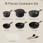 Nonstick Pots and Pans, Induction Cookware Set 16pcs Kitchen Cooking Sets, Pot and Pan Non Stick w/Frying pan (PFOS, PFOA Free) - Image 2