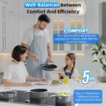 14PC Healthy Pots and Pan With 9H Anti-scratch Coating, 2-Layer Non-Stick Ceramic&PFAS Free, Sensitively&Evenly Induction Cooking, Enhanced Flavor with Infrared Cookware, Dishwasher Safe - Image 2