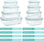 8 Pack Glass Food Storage Containers with Airtight Lids, Glass Meal Prep Containers, Lunch Office Meal for Microwave, Oven, Freezer and Dishwasher, BPA Free - Image 2