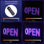 LED Open Sign for Business, 30"x10" Dimmable Brightness Large Electric Light Up Sign, Hanging Installation for Store, Bar, Pub, Hotel, Restaurant, Salon, Red and Blue - Image 2