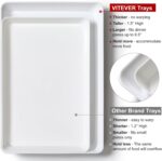 4-Pack Plastic 16" x 11" Large White Serving Trays Set - Reusable Serving Platters for Cookie, Appetizer, Charcuterie, Snack, Dessert, Party Food Display - Stackable Kitchen CounterTop Tray, BPA Free - Image 2