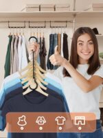 Black Magic Space Saving Hangers 10 Pack, Premium Smart Hanger Hooks, Sturdy Cascading Hangers with 5 Holes for Heavy Clothes, Closet Organizers and Storage, College Dorm Room Essentials - Image 2