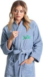 Soft & Absorbent Towel Robe, 100% Cotton Turkish Terry Cloth Kimono Bathrobes for Women - Image 2