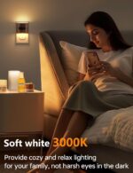 Night Lights Plug into Wall: LED Dimmable Night Light, Bedroom Decor, Dusk to Dawn Sensor, Vintage Night Lamp for Kids Bathroom Hallway Toilet Stairway Kitchen, Adjustable Brightness Soft White 3000K - Image 3