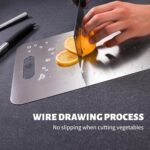 Stainless Steel Cutting Board, 3 PCS Cutting Boards for Kitchen, 304 Stainless Non Stick Chopping Cutting Board for Meat Fruit & Vegetable (15.3 x 11, 13.4 x 9, 11.8 x 7.9 in) - Image 3