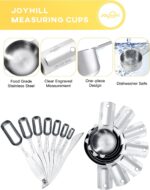 Measuring Cups and Spoons Set of 15 Piece, Metal Stainless Steel Measuring Cups and Spoons Set for Baking Cooking, Dry and Liquid Ingredients - Image 3