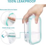 8 Pack Glass Food Storage Containers with Airtight Lids, Glass Meal Prep Containers, Lunch Office Meal for Microwave, Oven, Freezer and Dishwasher, BPA Free - Image 3