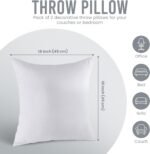 Utopia Bedding Throw Pillows Insert (Pack of 2, White) - 18 x 18 Inches Bed and Couch Pillows - Indoor Decorative Pillow - Image 3