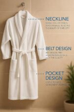100% Cotton Terry Shawl Collar Bathrobe with Slippers – One Robe, Plush Spa Robe for Men & Women, Unisex One Size, White - Image 3