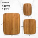 3-Piece Kitchen Cutting Board Set, Reversible Chopping Boards for Meal Prep and Serving, Charcuterie Board Set, Wood Cutting Boards, Assorted Sizes, Bamboo - Image 4