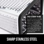 GORILLA GRIP XL 4-Sided Cheese Grater With Container, 100% BPA-Free Stainless Steel Box Graters, Parmesan Shredder, Grate Cheeses, Shred Veggies, Slip Resistant Handle, Dishwasher Safe Zester, Black - Image 4
