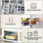 [10-Pack] Glass Meal Prep Containers with Lids, MCIRCO Food Storage Containers with Snap Locking Lids, Airtight Lunch Containers, Microwave, Oven, Freezer and Dishwasher - Image 4