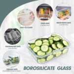 10 Packs Glass Meal Prep Containers with Lids, Glass Food Storage Containers Set, Airtight Lunch Containers, Microwave, Oven, Freezer and Dishwasher Safe, Gray - Image 4