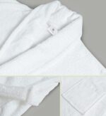 100% Cotton Terry Shawl Collar Bathrobe with Slippers – One Robe, Plush Spa Robe for Men & Women, Unisex One Size, White - Image 4