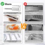 Stainless Steel Cheese Grater Set, Set of 5 Kitchen Grater & Peeler & Slicer, Lemon Zester with Cleaning Brush for Vegetable, Fruit, Chocolate - Image 5