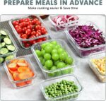 10 Packs Glass Meal Prep Containers with Lids, Glass Food Storage Containers Set, Airtight Lunch Containers, Microwave, Oven, Freezer and Dishwasher Safe, Gray - Image 5