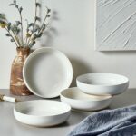 8.3" Pasta Bowls Set of 4, 34 oz Ceramic Salad Bowls, White Serving Plate, Wide and Shallow Bowl for for Fruits, Noodle, Dinner, Housewarming Wedding Christmas Dishwasher and Microwave Safe - Image 5