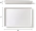 4-Pack Plastic 16" x 11" Large White Serving Trays Set - Reusable Serving Platters for Cookie, Appetizer, Charcuterie, Snack, Dessert, Party Food Display - Stackable Kitchen CounterTop Tray, BPA Free - Image 5