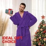 Men's Bathrobes with Hood, Soft Long Towel Robe for Men - Super Absorbent Quick Dry yet Warm - Image 5
