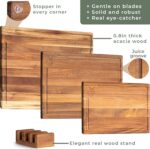 Cutting Board Set (15.75 x 12/13 x 9.5/10 x 7 in) out of Solid Acacia Wood - 0,8 in Thick Cutting Boards for Kitchen - Wood Cutting Boards - Wooden Chopping Boards for Kitchen - Image 6